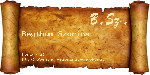 Beythum Szorina névjegykártya